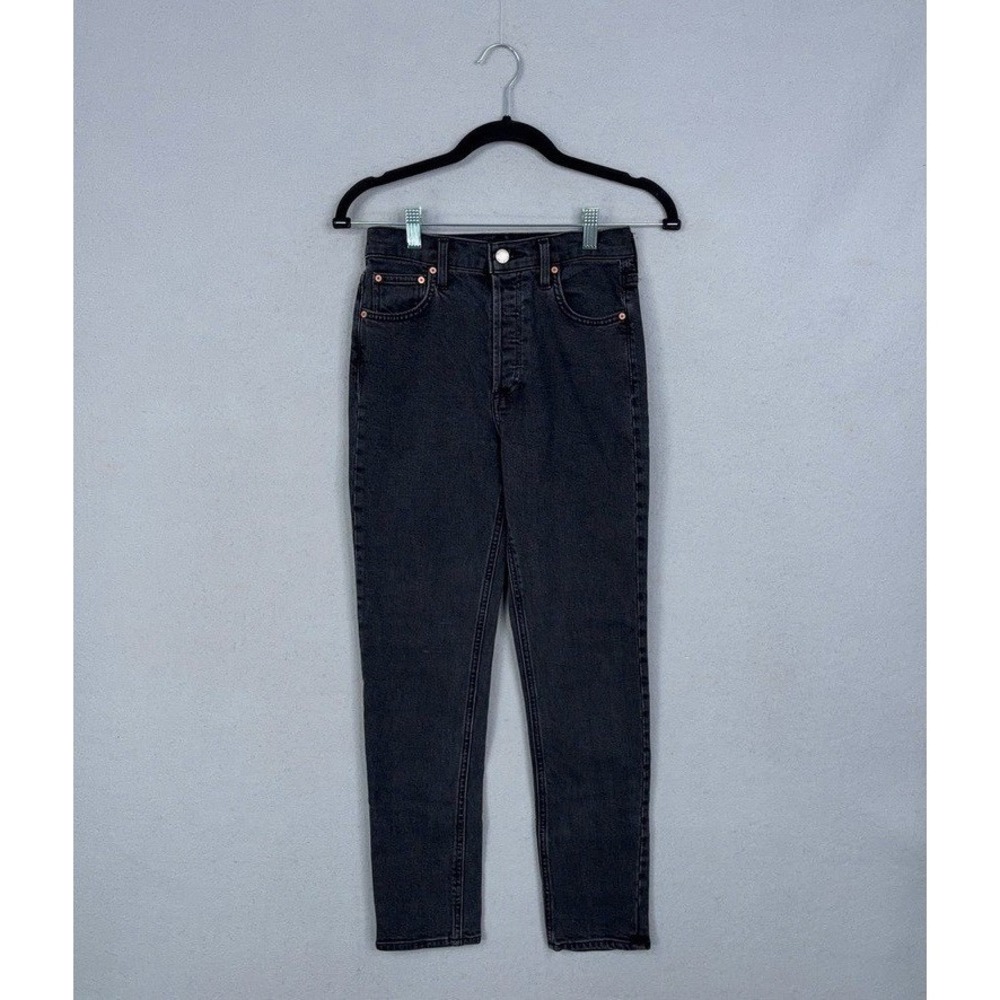 Denim Forum Jeans Womens 24 Yoko High Rise Slim Black High Waisted Minimalist